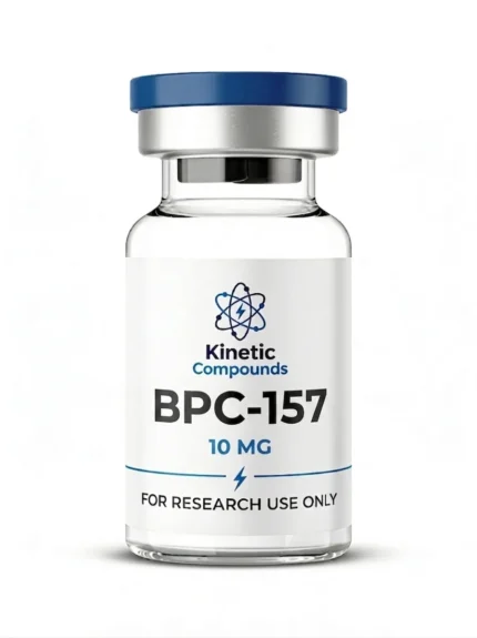 Kinetic Compounds BPC-157 10mg lyophilized research peptide vial label