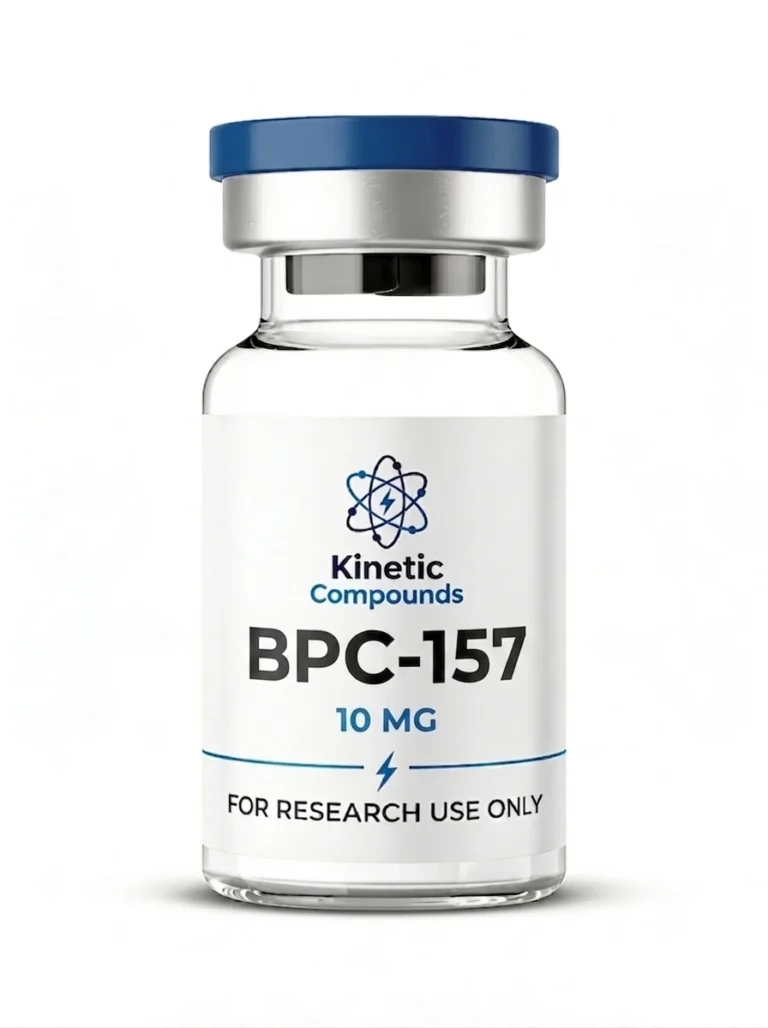 Kinetic Compounds BPC-157 10mg lyophilized research peptide vial label