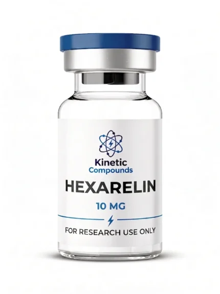 Kinetic Compounds Hexarelin 10mg lyophilized research peptide vial label