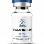 Kinetic Compounds Ipamorelin 10mg lyophilized research peptide vial label
