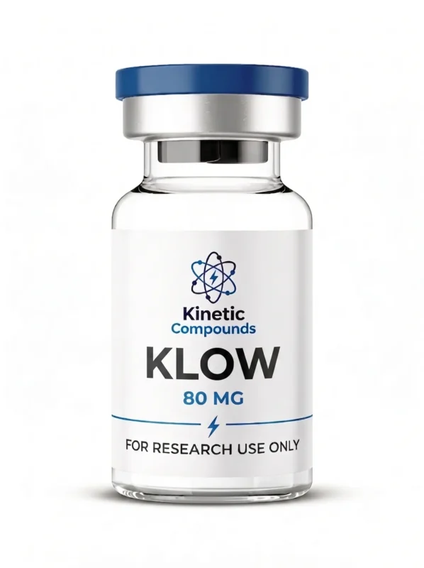 Kinetic Compounds KLOW Blend 80mg lyophilized multi-compound tissue repair research blend vial label