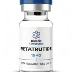 Kinetic Compounds Retatrutide 10mg lyophilized research peptide vial label