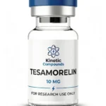 Kinetic Compounds Tesamorelin 10mg lyophilized research peptide vial label