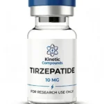 Kinetic Compounds Tirzepatide 10mg lyophilized research peptide vial label