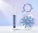 Melanotan 2 research peptide vial with melanocortin-receptor and cyclic-peptide diagrams on a periwinkle background.