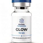 Kinetic Compounds GLOW 70mg lyophilized dermal and tissue repair research peptide blend vial label