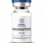 Kinetic Compounds Mazdutide 10mg lyophilized GLP-1 glucagon dual agonist research peptide vial label