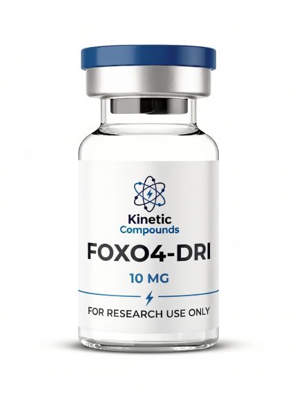 Kinetic Compounds FOXO4-DRI lyophilized senolytic research peptide vial label